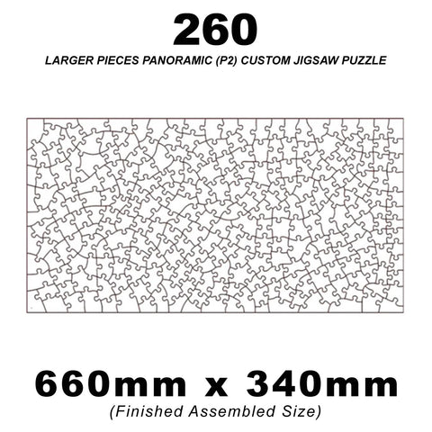 260 Piece Panoramic Larger Pieces (2:1) Custom Jigsaw 660 x 340mm