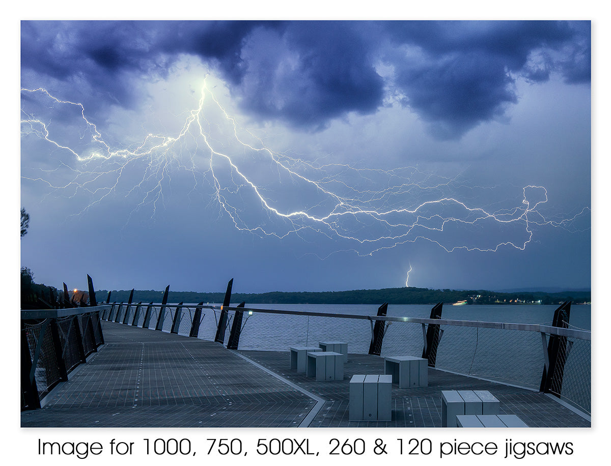 Eleebana Footbridge Lightning, Newcastle NSW – Jigsaw Gallery