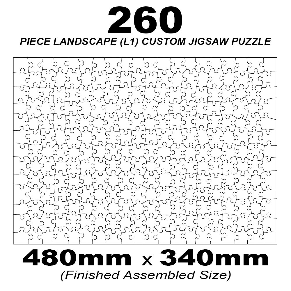 260 Piece Landscape (7:5) Custom Jigsaw 480 x 340mm