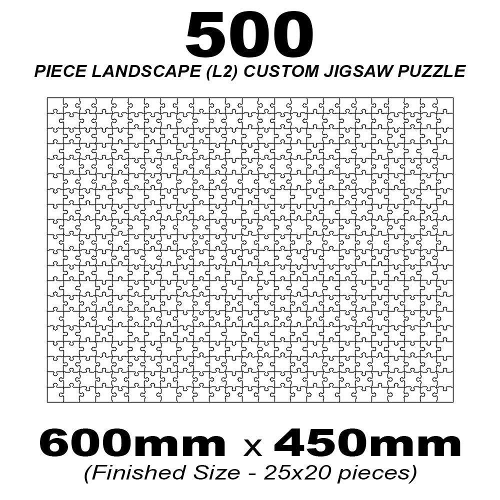 500 Piece Landscape (4:3) Custom Jigsaw 600 x 450mm