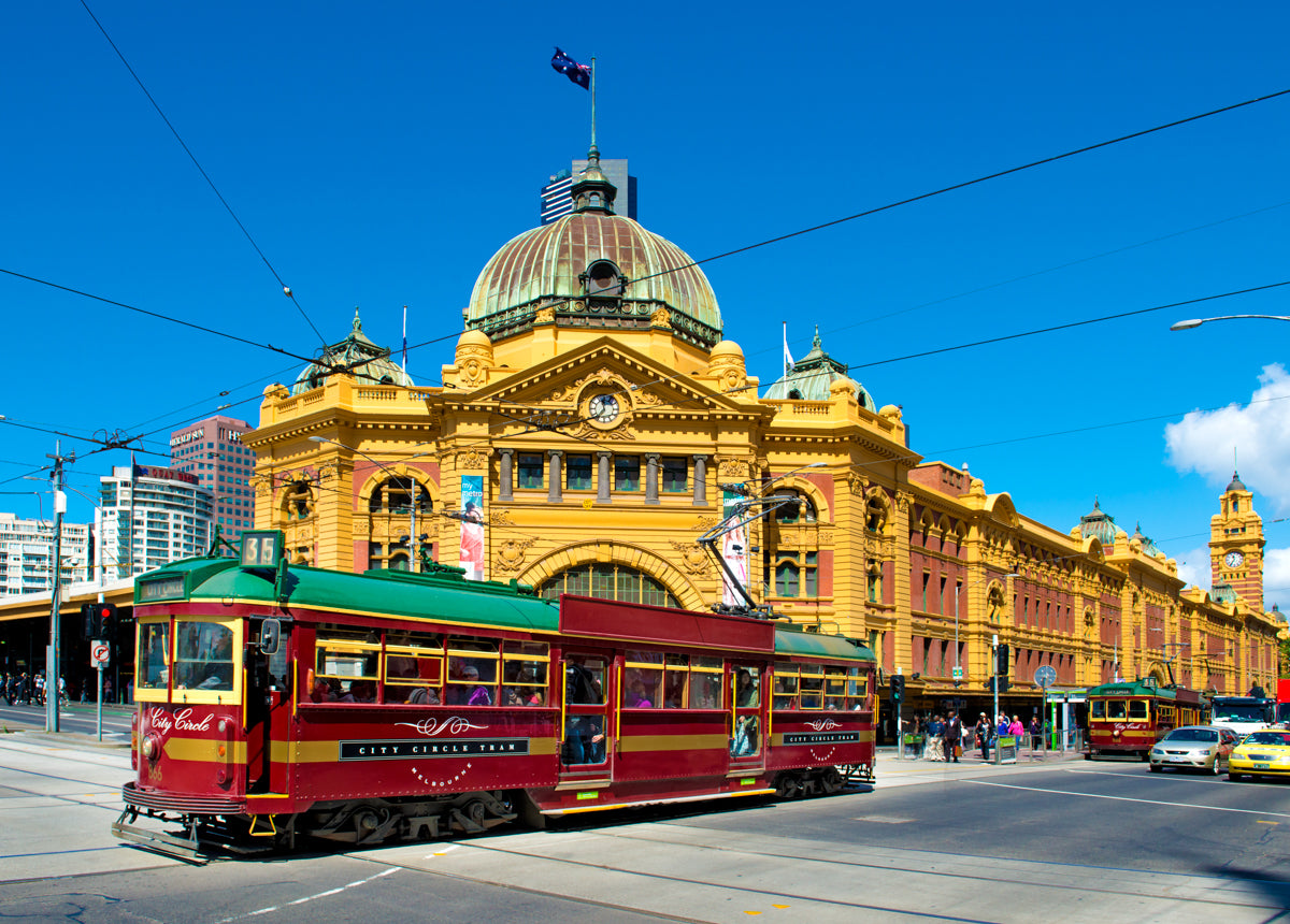 Red Tram on Flinders