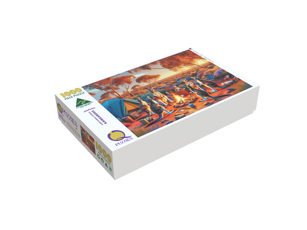 Aussie Animals Camping - Kangaroos (Landscape)