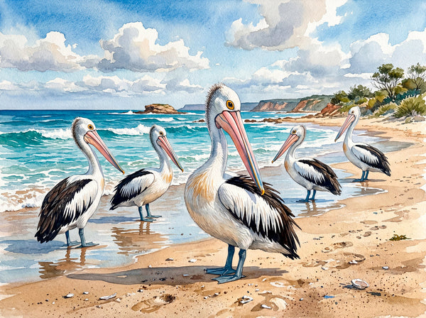 Australian Pelicans (Landscape)