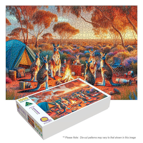 Aussie Animals Camping - Kangaroos (Landscape)