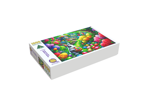 Bunny Hiding Easter Eggs (Landscape)