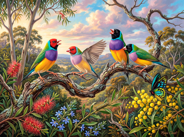Gouldian Finches (Landscape)