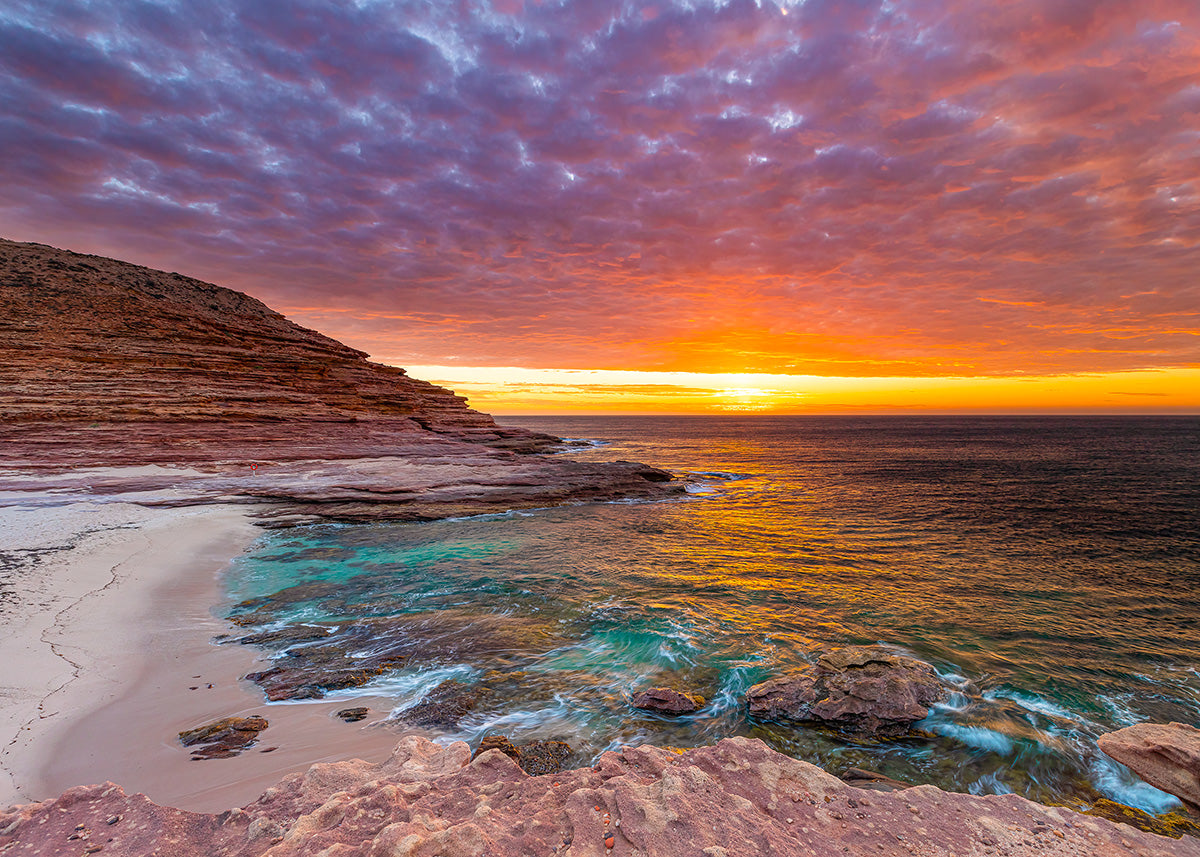 Kalbarri Pot Alley Fiery Sunset, WA