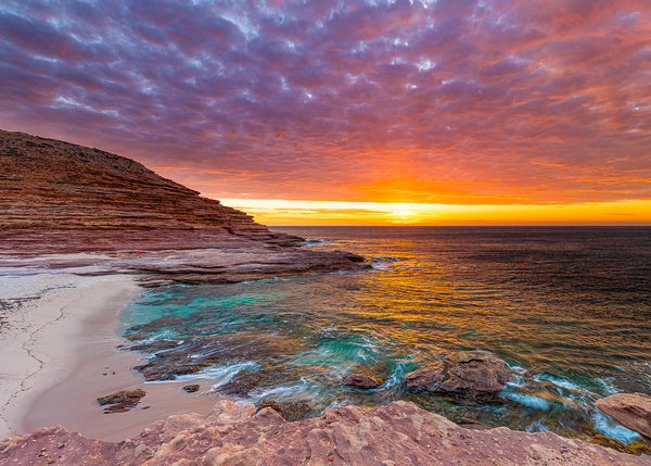 Kalbarri Pot Alley Fiery Sunset, WA