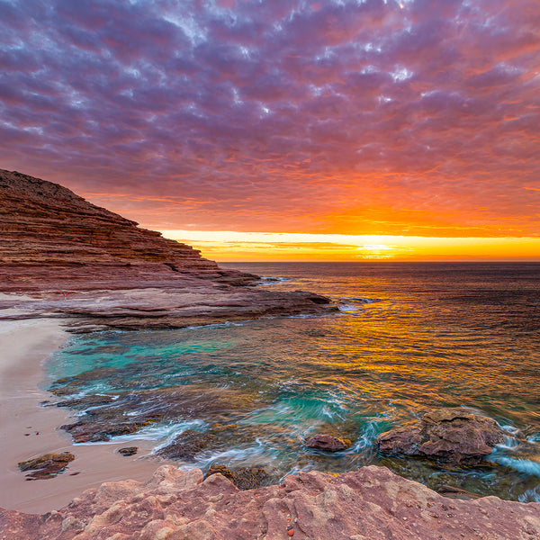 Kalbarri Pot Alley Fiery Sunset, WA