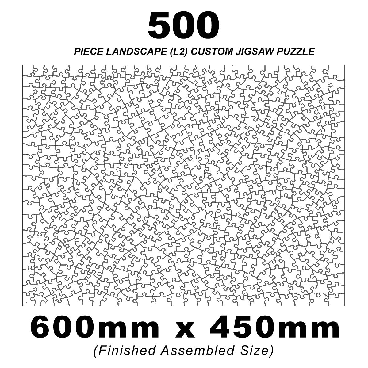 500 Piece Landscape (4:3) Custom Jigsaw 600 x 450mm