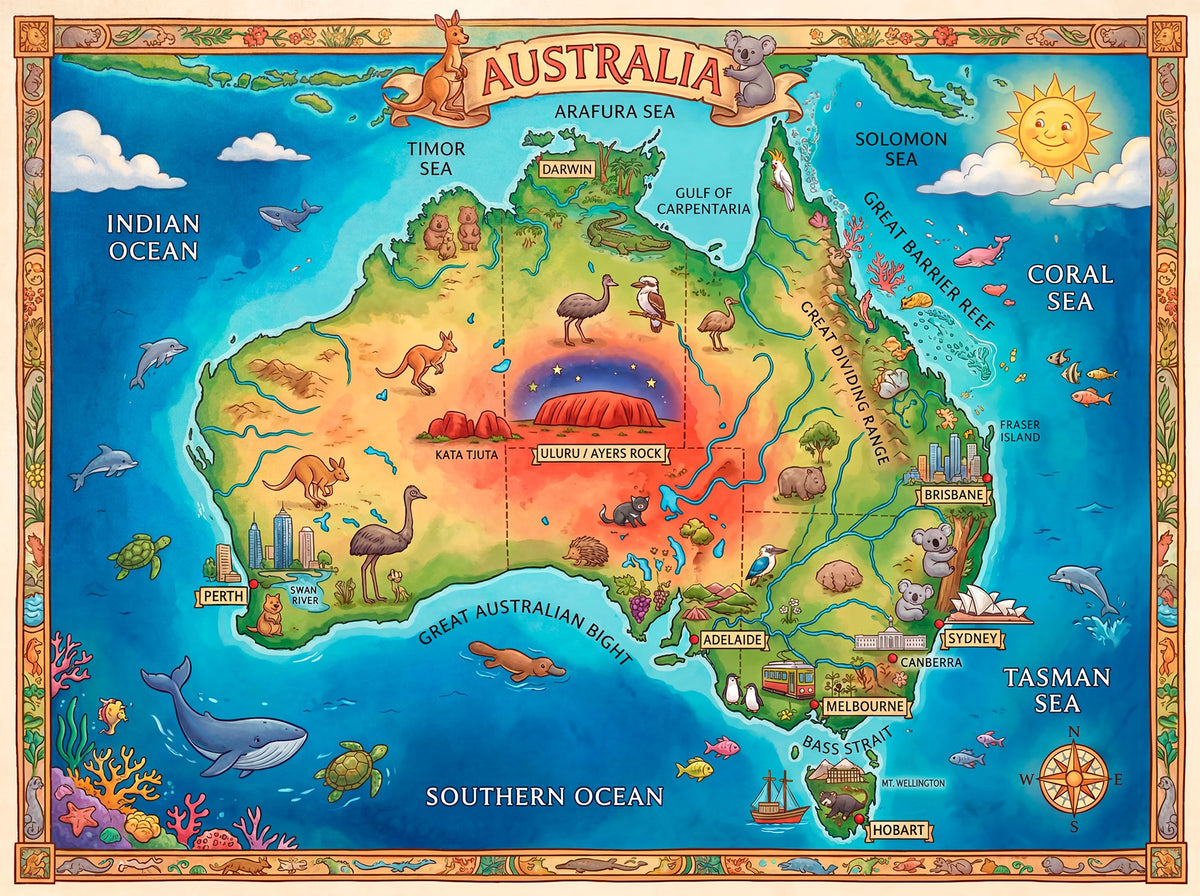 Map of Australia (Landscape) – Jigsaw Gallery