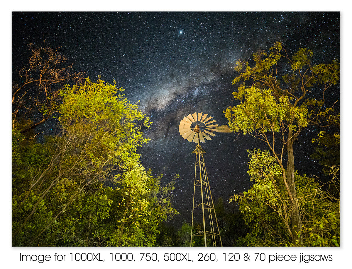 Milky Way windmill. Undara Volcanic National Park, QLD