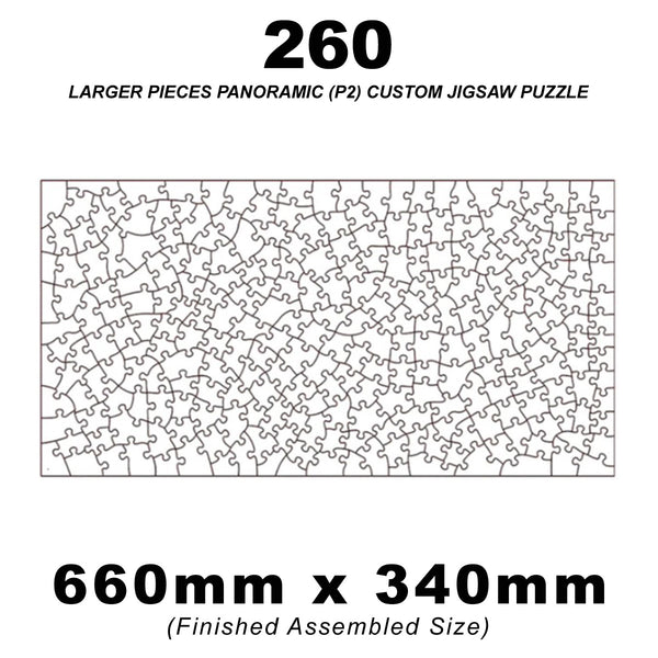 260 Piece Panoramic Larger Pieces (2:1) Custom Jigsaw 660 x 340mm