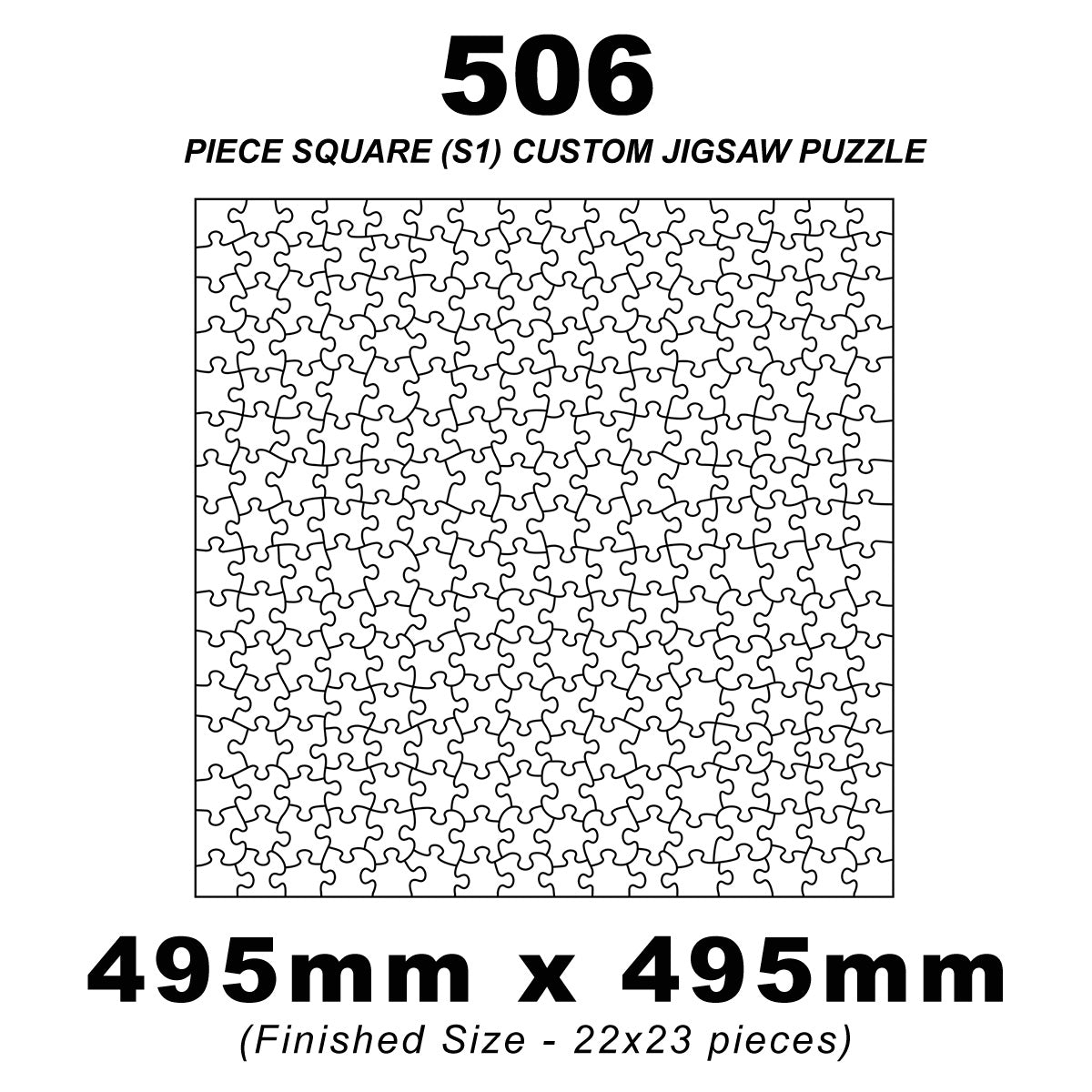 506 Piece Square (1:1) Custom Jigsaw 495 x 495mm