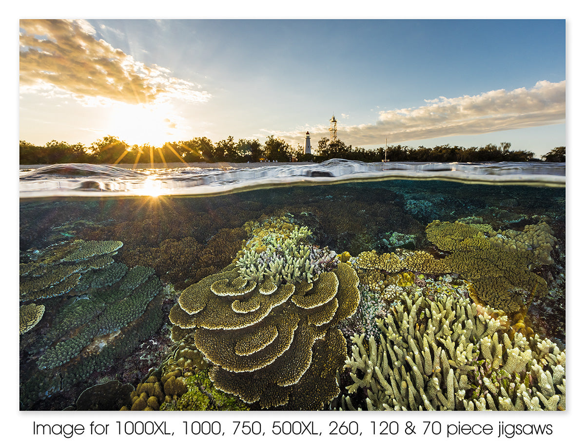 Sunrise amidst the coral. Lady Elliot Island, Great Barrier Reef Marine Park, QLD