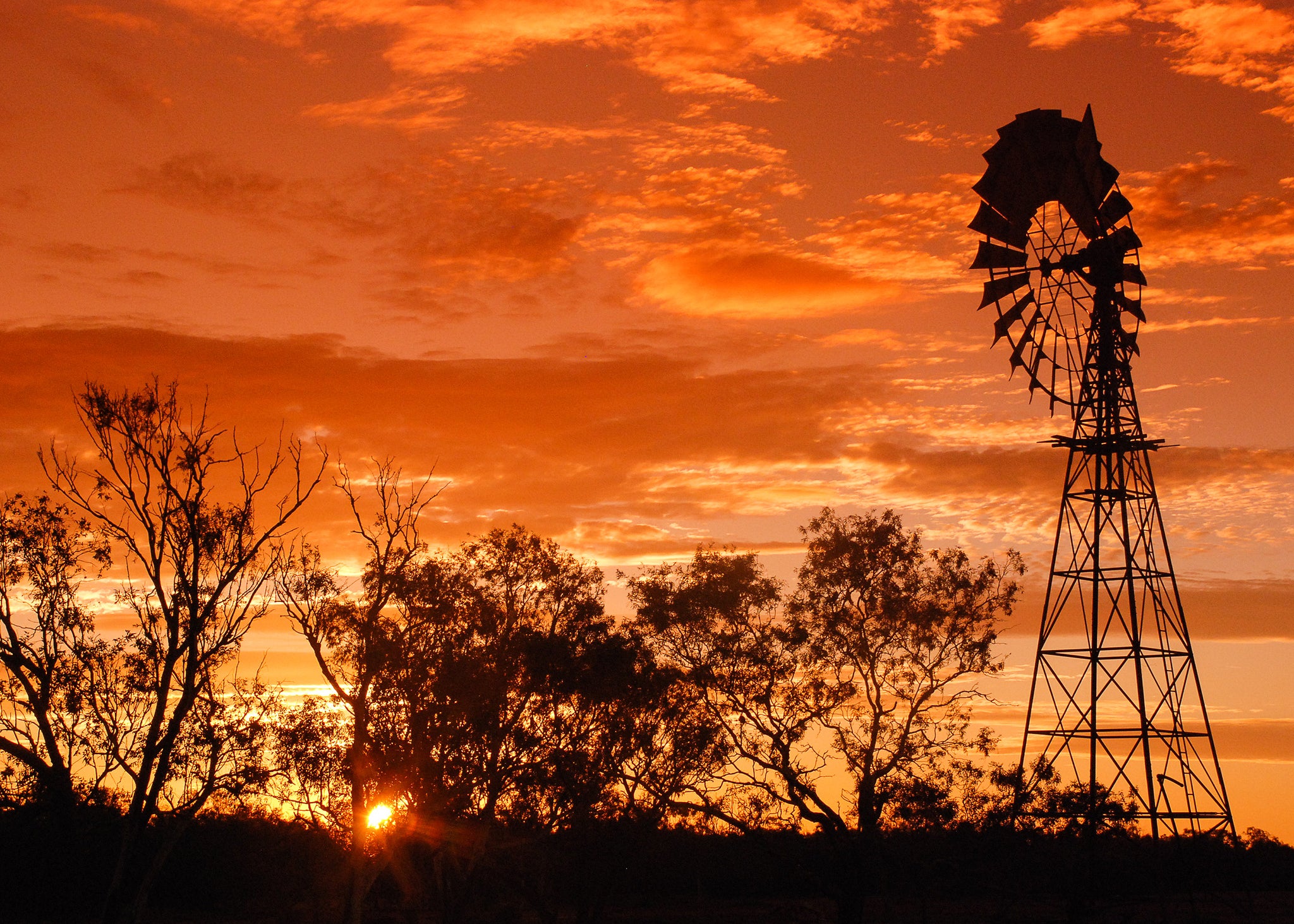 Windmill & Clouds, Outback QLD