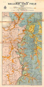 Ballarat Gold Field Geological Map - 1917