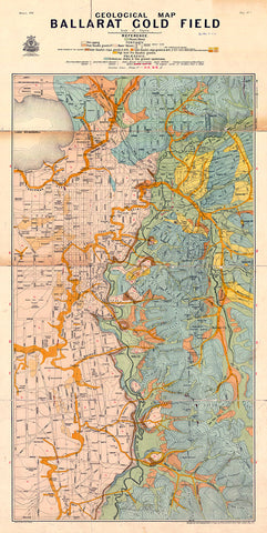 Ballarat Gold Field Geological Map - 1917