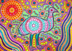 Lexi The Emu (Landscape) Jigsaw Puzzle by Artist Polly Wilson and Manufactured by QPuzzles in Queensland