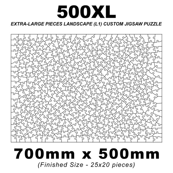 500XL Landscape Extra-Large Pieces (7:5) Custom Jigsaw 700 x 500mm
