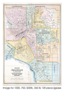 New Plan of Melbourne & Suburbs, circa 1874