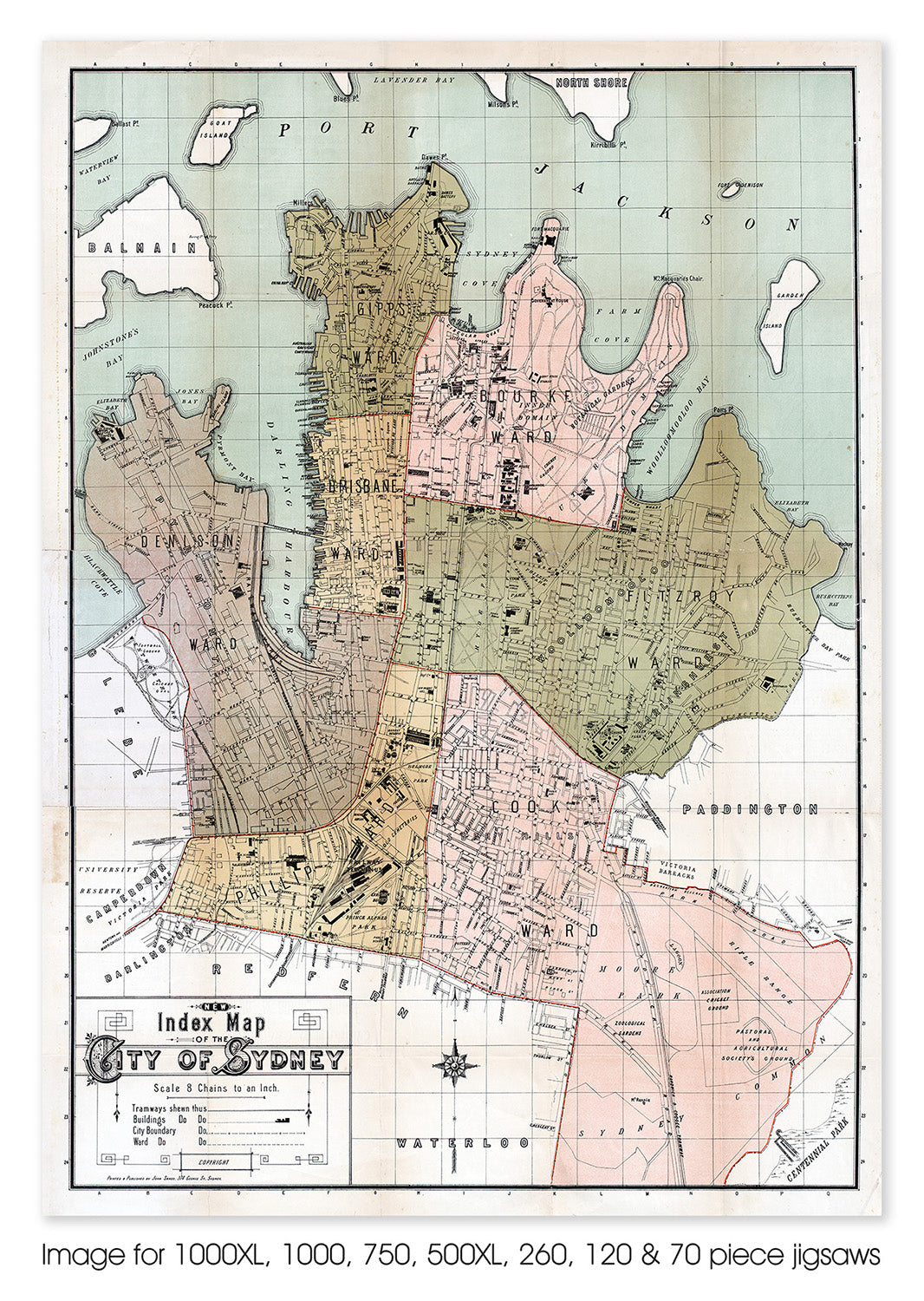 New Index Map of the City of Sydney, circa 1889