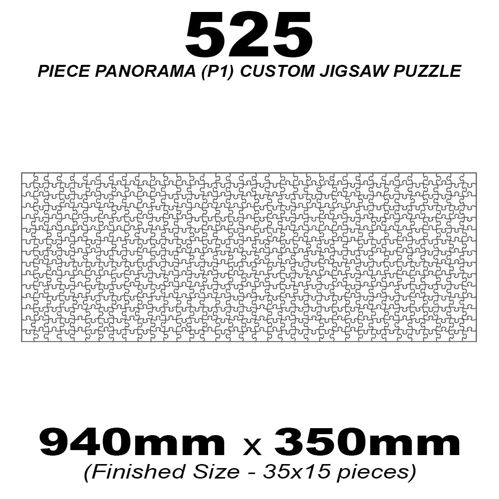 525 Piece Panoramic (2.7:1) Custom Jigsaw 940 x 350mm