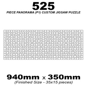 525 Piece Panoramic (2.7:1) Custom Jigsaw 940 x 350mm