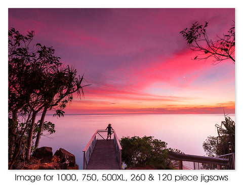 Red sky dawn over the Coral Sea, Port Douglas QLD