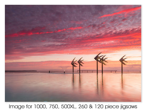 Red dawn at the Esplanade Lagoon, Cairns QLD