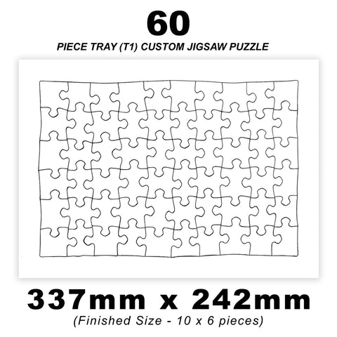 60 Piece Frame Tray (7:5) Custom Jigsaw 337mm x 242mm