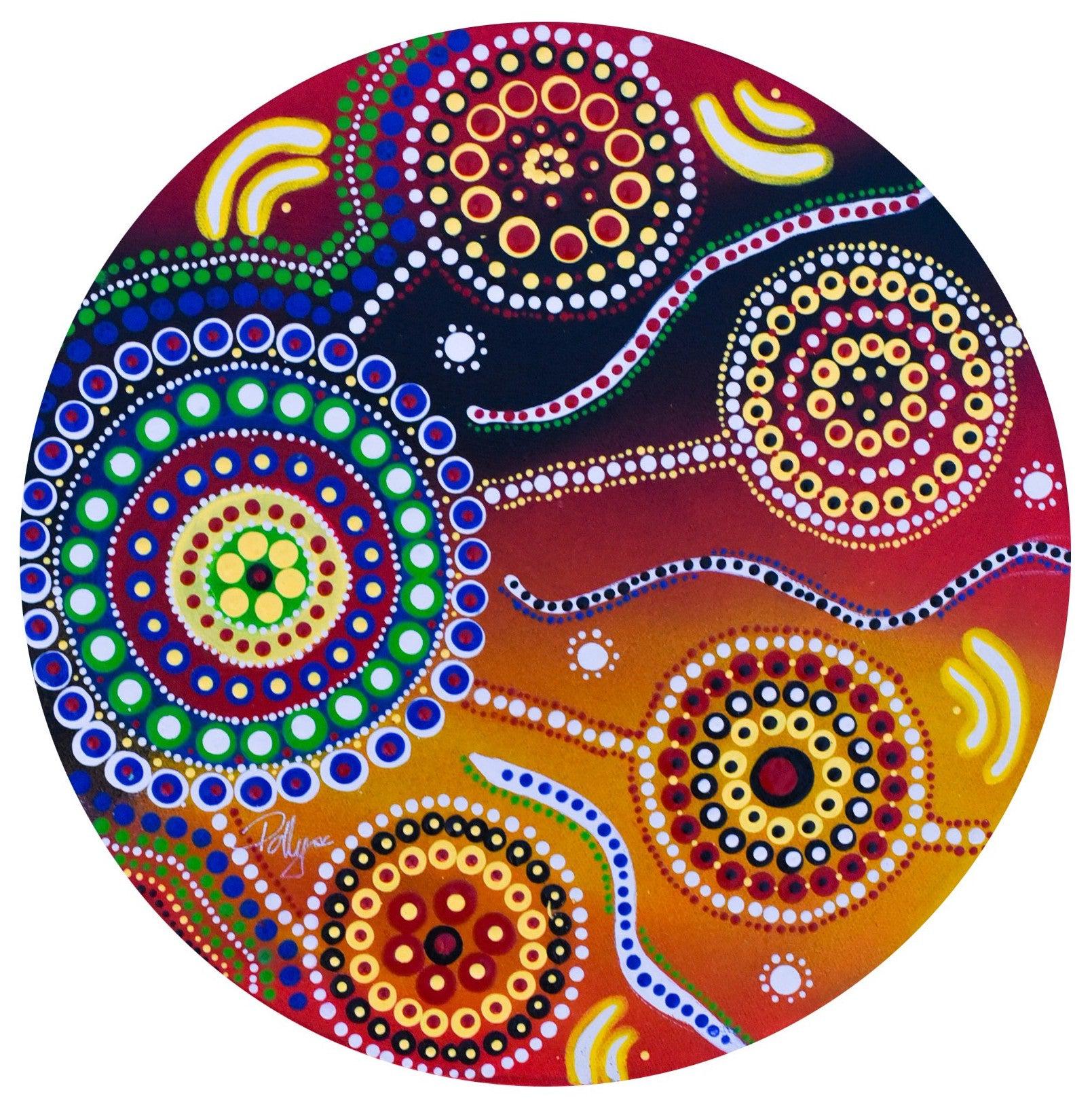 Unity (Round) Jigsaw Puzzle by Artist Polly Wilson and Manufactured by QPuzzles in Queensland